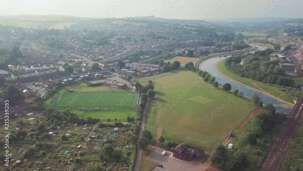 Wide Aerial of the City of Exeter an idyllic British Town Wide Aerial of the City of Exeter an idyllic British Town