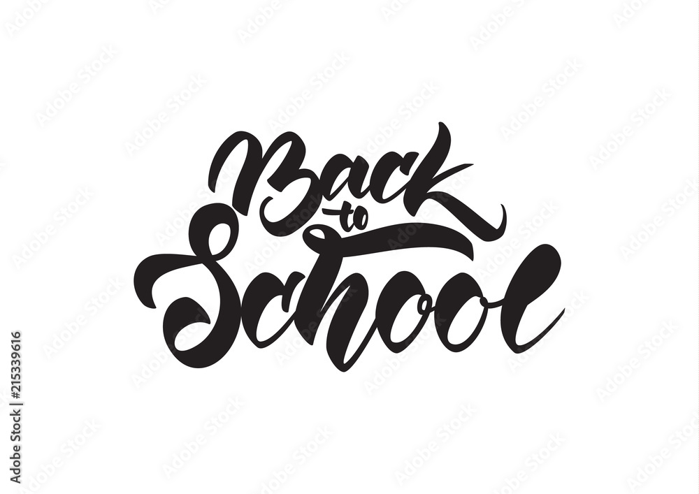 Vector illustration: Handwritten lettering composition of Back to School on white background. Vector illustration: Handwritten lettering composition of Back to School on white background.