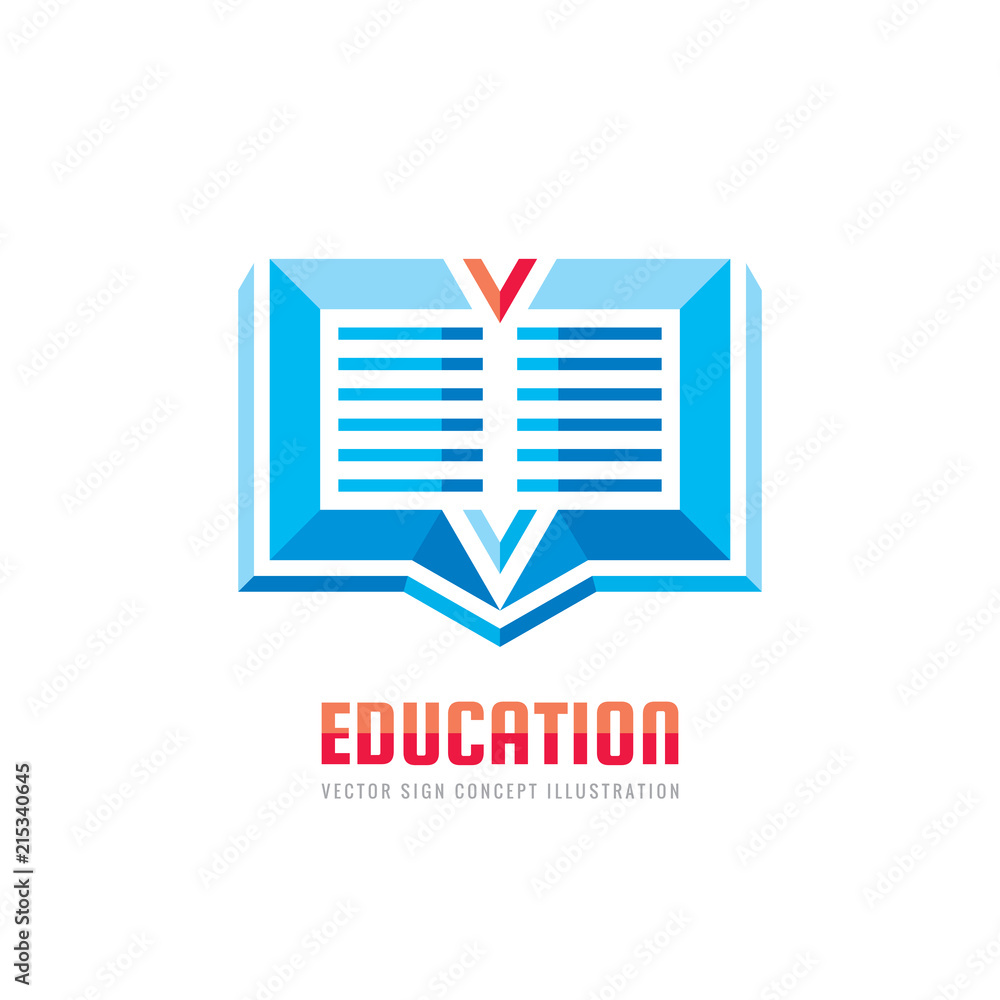 Library book - vector business logo template. Education sign concept illustration. Design element. Library book - vector business logo template. Education sign concept illustration. Design element.