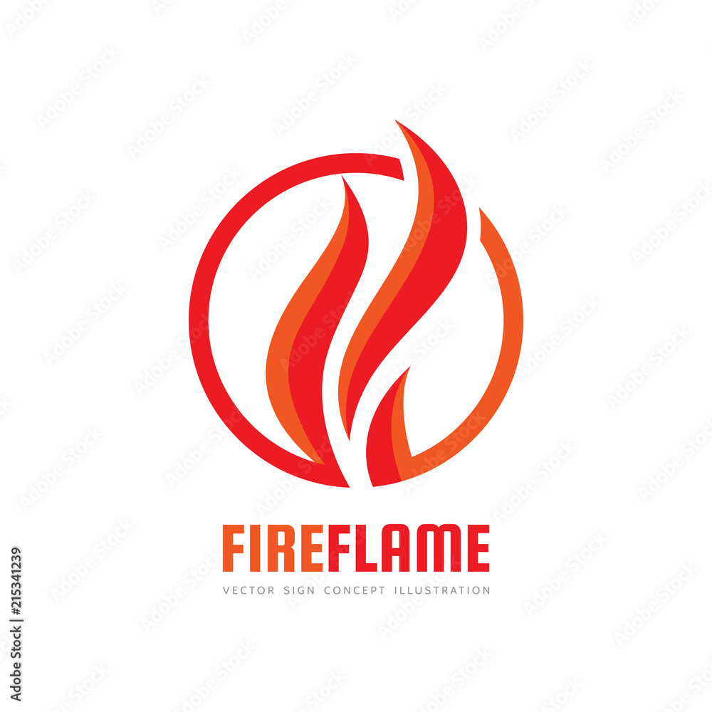 Fire flame - vector logo template concept illustration. Hot sign. Warm symbol. Dangerous design element Fire flame - vector logo template concept illustration. Hot sign. Warm symbol. Dangerous design element