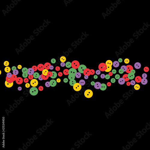 Festive Background with Colorful buttons. Trendy Pattern for Postcard, Print, Banner or Poster. Vector