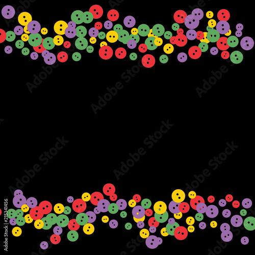 Festive Background with Colorful buttons. Trendy Pattern for Postcard, Print, Banner or Poster. Vector
