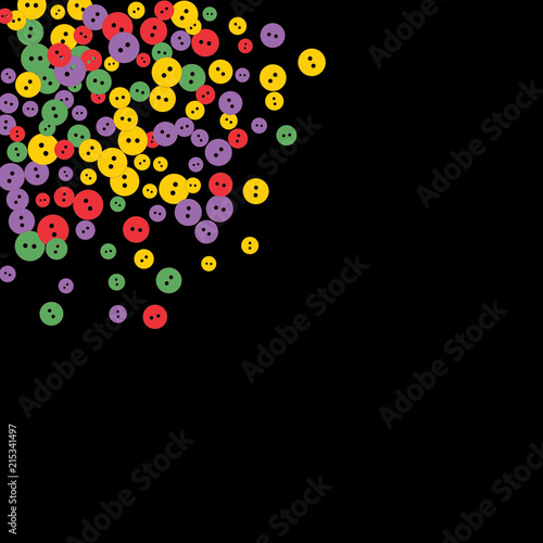 Festive Background with Colorful buttons. Trendy Pattern for Postcard, Print, Banner or Poster. Vector