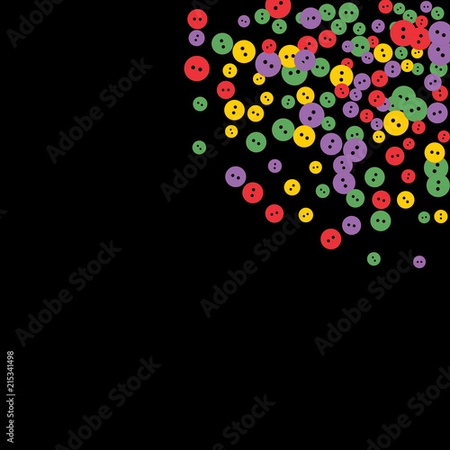 Festive Background with Colorful buttons. Trendy Pattern for Postcard, Print, Banner or Poster. Vector