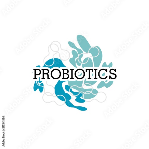 Probiotics logo. Bacteria logo. Concept of healthy nutrition ingredient for therapeutic purposes. Simple flat style trend modern logotype graphic design isolated