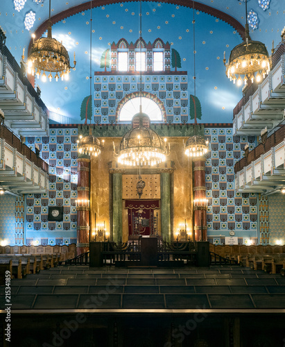 Photography Interior of Orthodox Synagogue in Budapest, Hungary