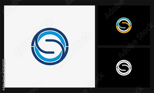 abstract letter s circle logo