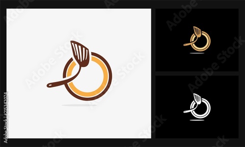 abstract pan icon restaurant logo