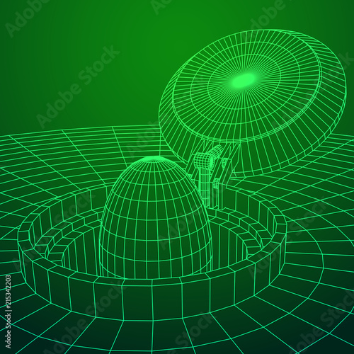 Cover rocket silo intercontinental ballistic missile. Wireframe low poly mesh vector illustration