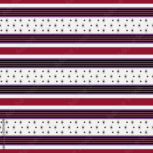 Retro Red White Pattern with Horizontal Stripes
