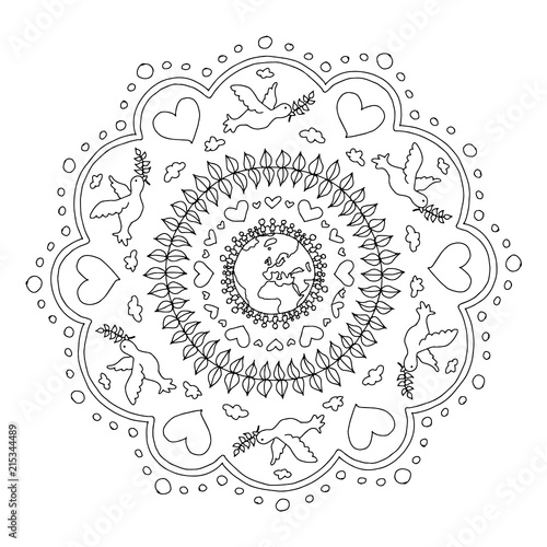 Mandala Ausmalbild Frieden