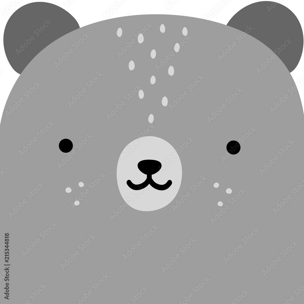 Fototapeta premium Cute Bear Face, Vector illustration