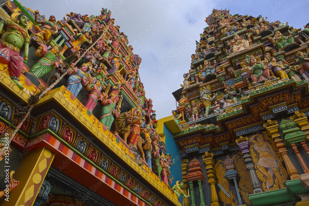 Fototapeta Ancient Hindu Pathirakali Amman temple in Trincomalee, Sri Lanka. Temple was built in honor of the goddess Badrakali (Bhadrakali)