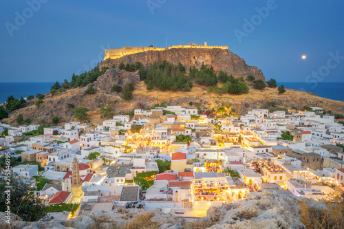 Foto LIndos at Dusk, Rhodes Island - Greece