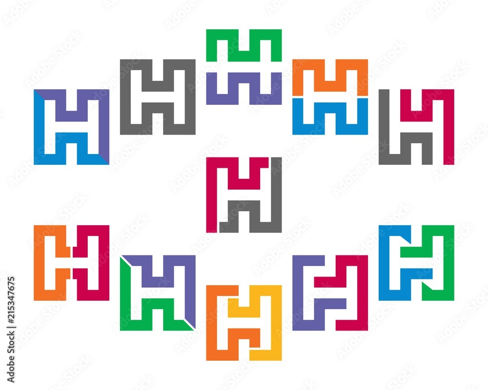 H letter square logo icon template 2 H letter square logo icon template 2