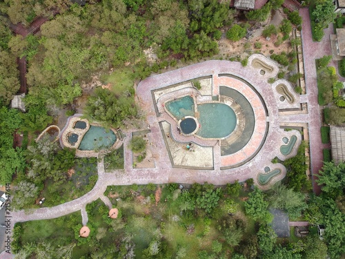 Aerial drone top view Saline hot spring Khlong Thom Krabi thailand  one from two in the world Treatment for paresis