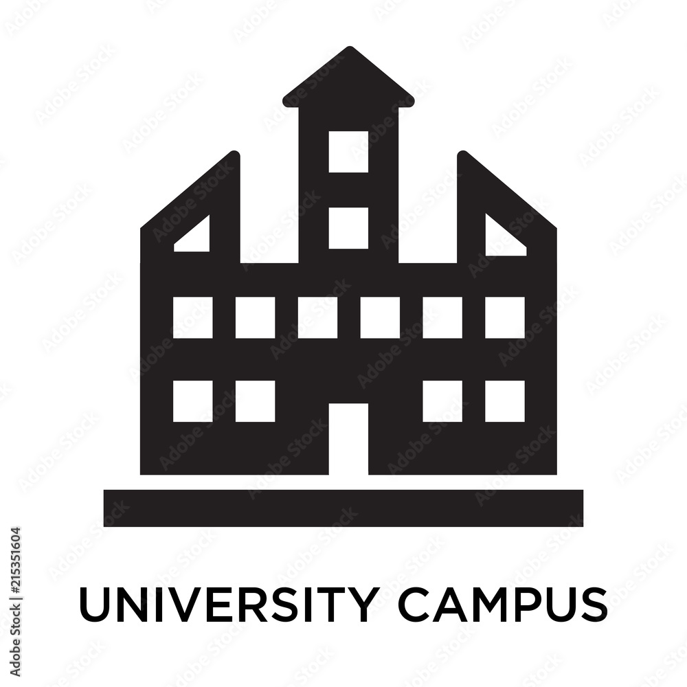 University campus icon vector sign and symbol isolated on white background, University campus logo concept University campus icon vector sign and symbol isolated on white background, University campus logo concept