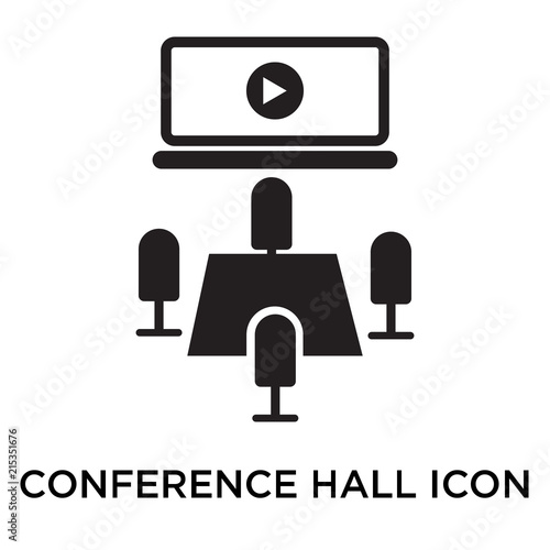Conference hall icon vector sign and symbol isolated on white background, Conference hall logo concept