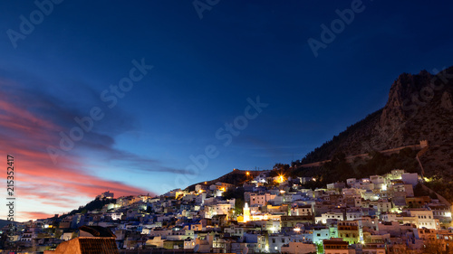 Medina of Chefchaouen by night, Northwestern Morocco © spumador