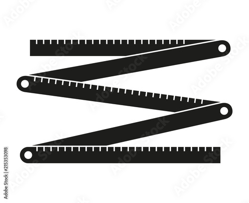 Black and white folding ruler silhouette