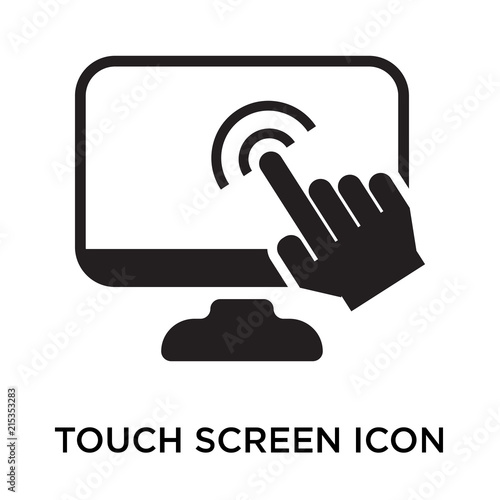 Touch screen icon vector sign and symbol isolated on white background, Touch screen logo concept
