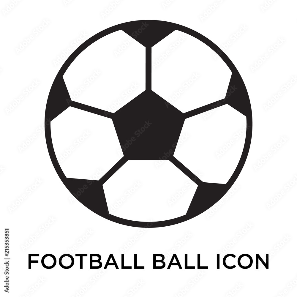 Fototapeta premium Football ball icon vector sign and symbol isolated on white background, Football ball logo concept