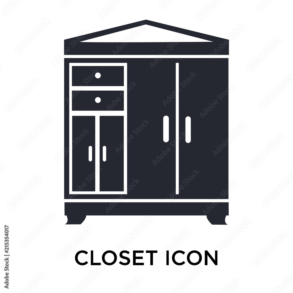 Closet icon vector sign and symbol isolated on white background, Closet logo concept Closet icon vector sign and symbol isolated on white background, Closet logo concept