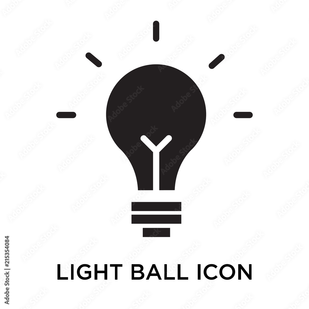 basura Combatiente Estadísticas Light Ball icon vector sign and symbol isolated on white background, Light  Ball logo concept vector de Stock | Adobe Stock