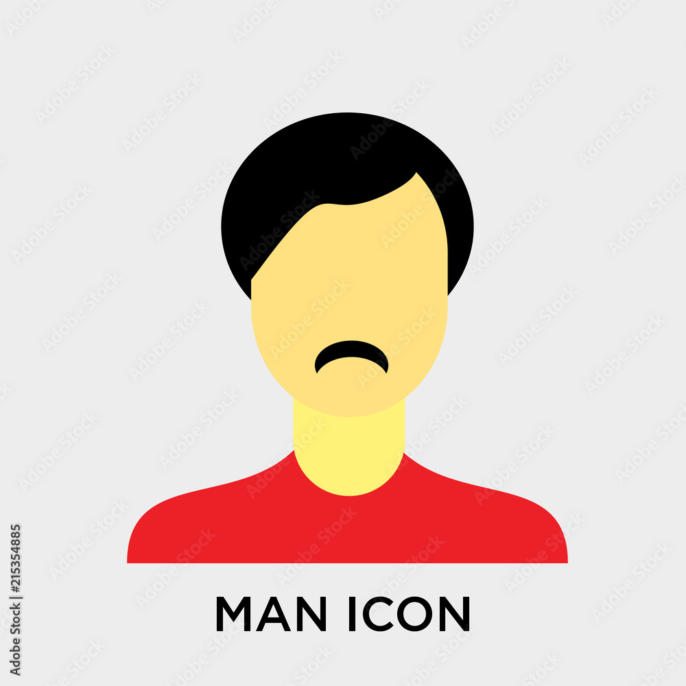 Man icon vector sign and symbol isolated on white background, Man logo concept Man icon vector sign and symbol isolated on white background, Man logo concept