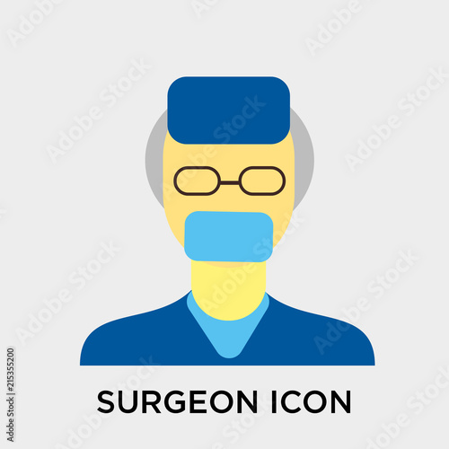 Surgeon icon vector sign and symbol isolated on white background, Surgeon logo concept