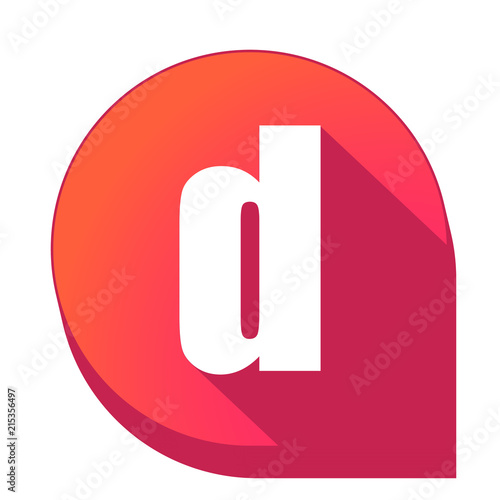 ikona z długim cieniem na tle strzałki pinezki