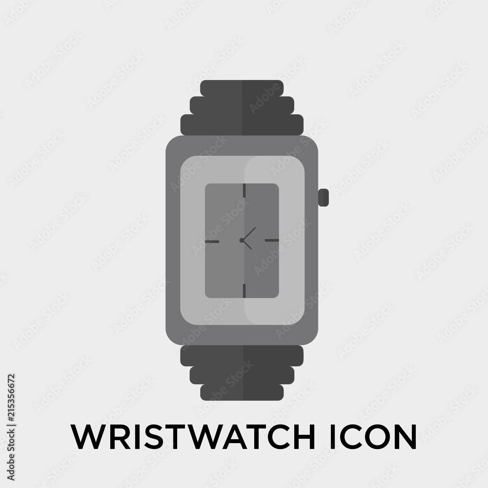 Wristwatch icon vector sign and symbol isolated on white background, Wristwatch logo concept Wristwatch icon vector sign and symbol isolated on white background, Wristwatch logo concept