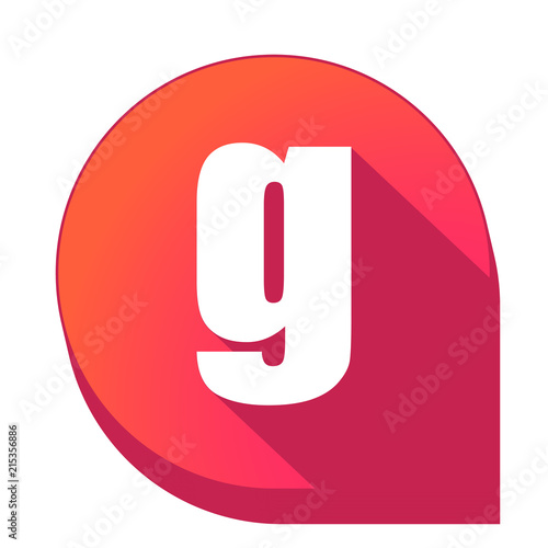 ikona z długim cieniem na tle strzałki pinezki