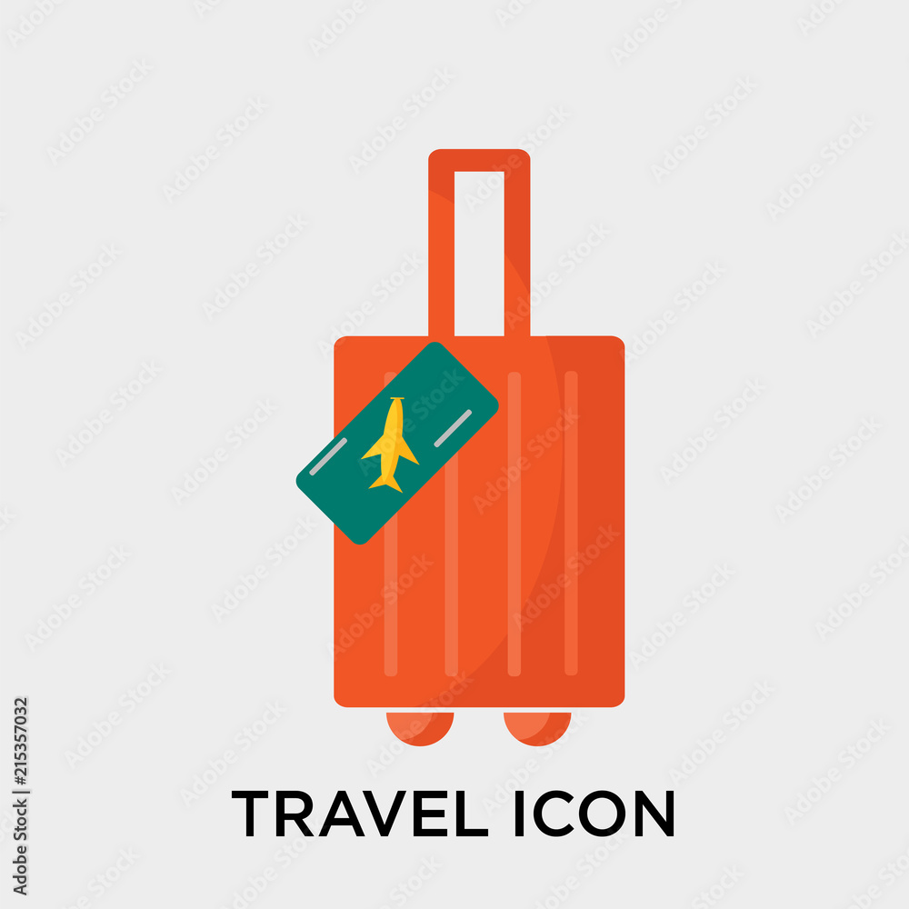 Travel icon vector sign and symbol isolated on white background, Travel logo concept Travel icon vector sign and symbol isolated on white background, Travel logo concept