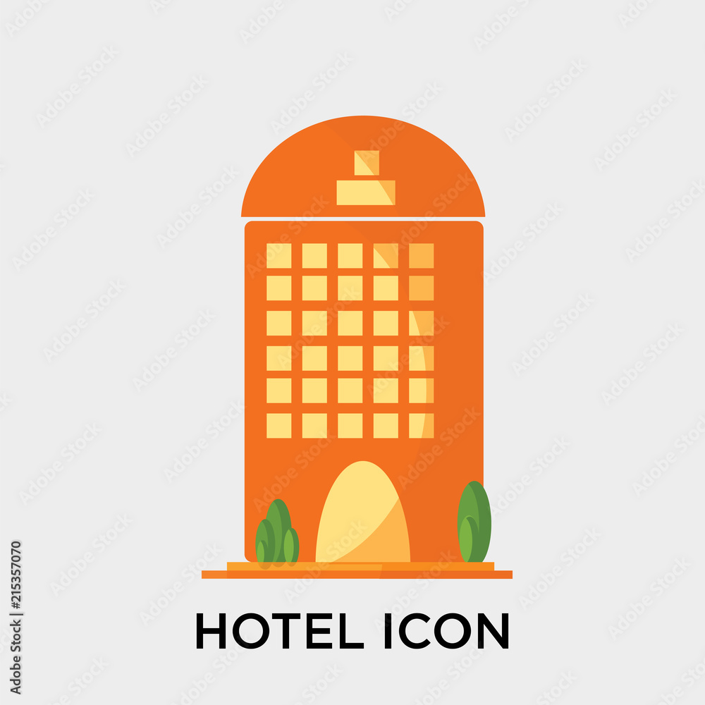 Hotel icon vector sign and symbol isolated on white background, Hotel logo concept Hotel icon vector sign and symbol isolated on white background, Hotel logo concept