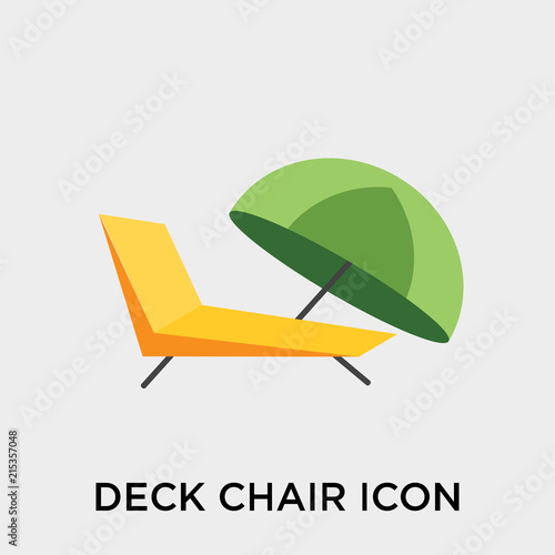 Deck chair icon vector sign and symbol isolated on white background, Deck chair logo concept