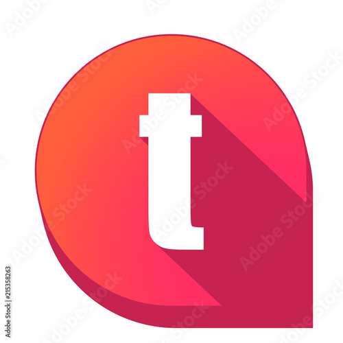 ikona z długim cieniem na tle strzałki pinezki