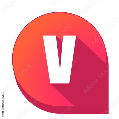 ikona z długim cieniem na tle strzałki pinezki