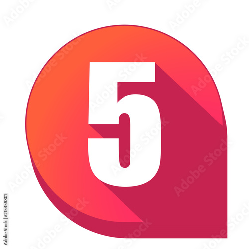 ikona z długim cieniem na tle strzałki pinezki