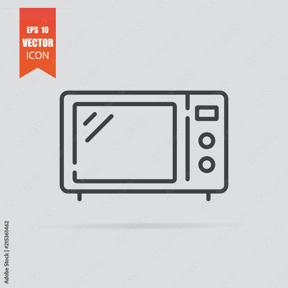 Microwave icon in flat style isolated on grey background. Microwave icon in flat style isolated on grey background.
