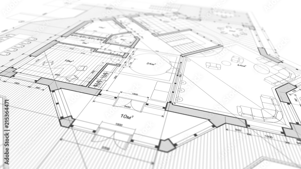 Architecture design: blueprint plan - illustration of a plan modern residential building / technology, industry, business concept illustration: real estate, building, construction, architecture Architecture design: blueprint plan - illustration of a plan modern residential building / technology, industry, business concept illustration: real estate, building, construction, architecture