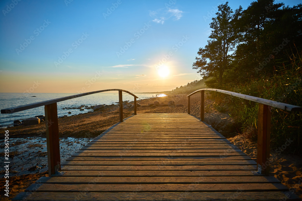 sunset beach bridge