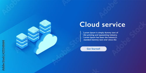 Cloud services concept, Database and datacenter icon, file backup and saving, copy of file structure isometric vector