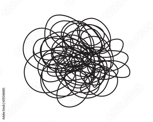 Tangled grungy round scribble
