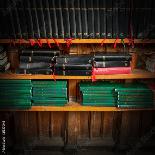 Bilde på lerret Hymn Books On Shelves, Colour