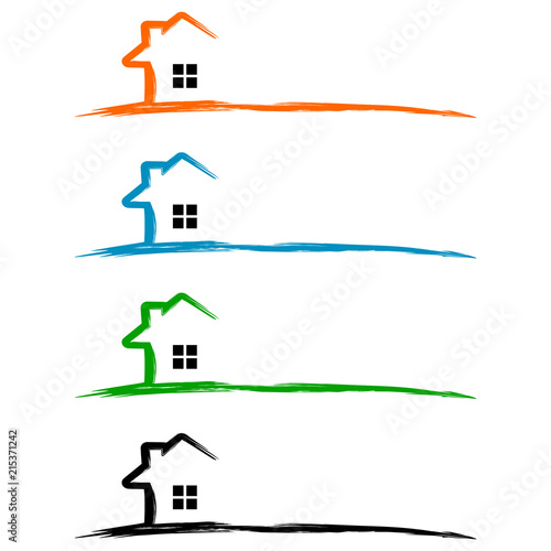 Real estate Logo with Abstract Property and Home shape