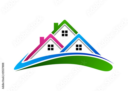 Real estate Logo with Abstract Property and Home shape