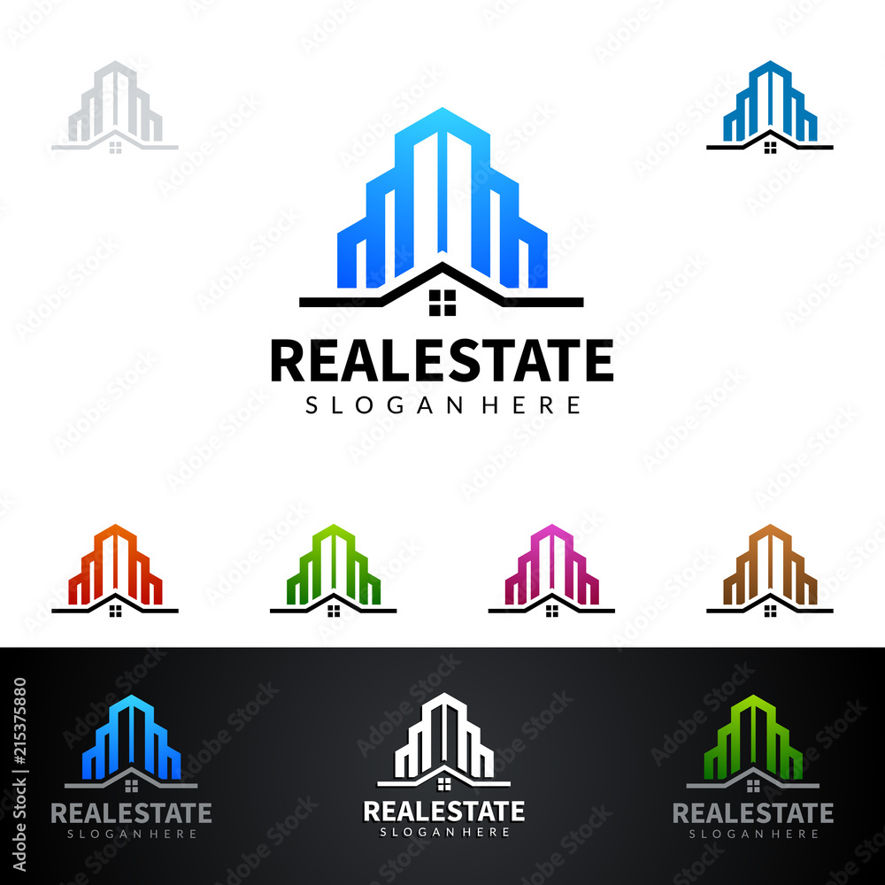 Real estate Logo with Abstract Property and Home shape