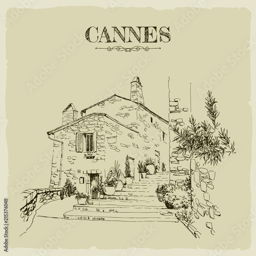 Cannes, France. A narrow street in the old town. Provence.