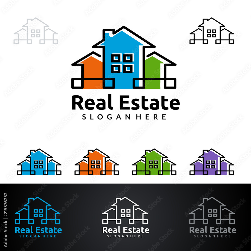 Real estate Logo with Abstract Property and Home shape Real estate Logo with Abstract Property and Home shape